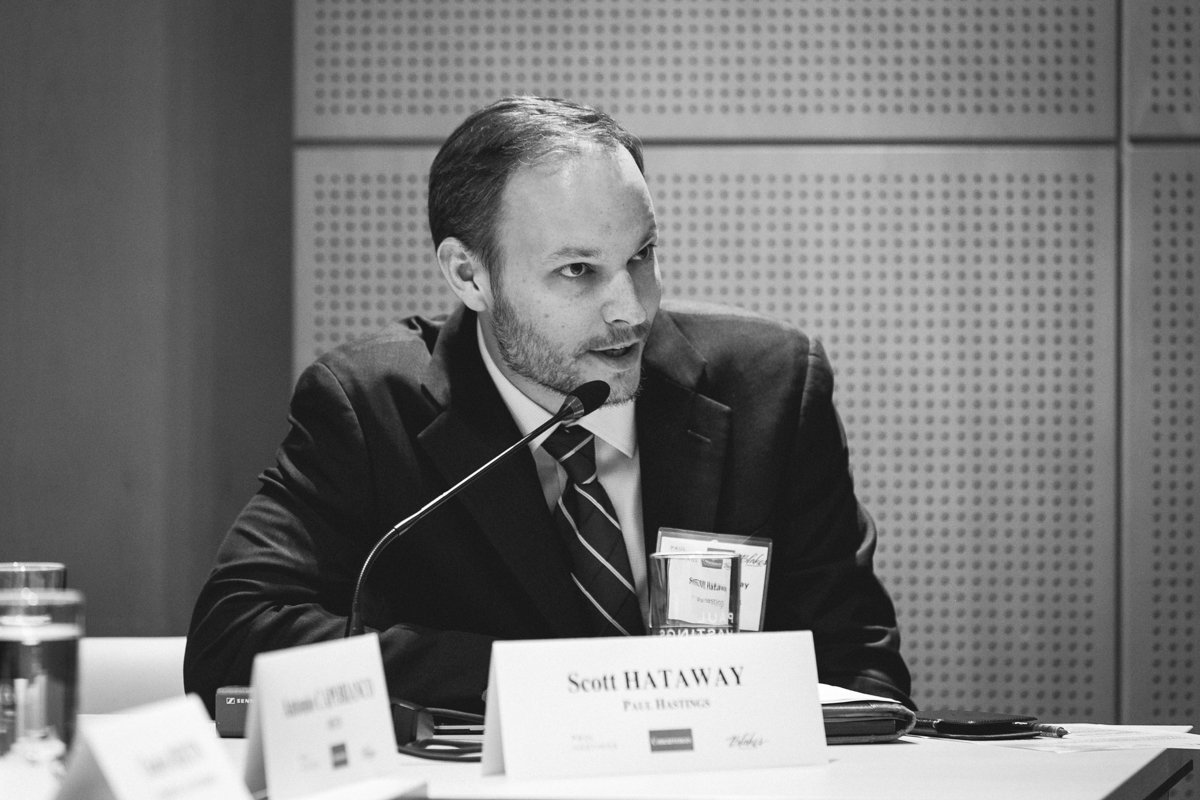 C. Scott Hataway speaking at a professional event